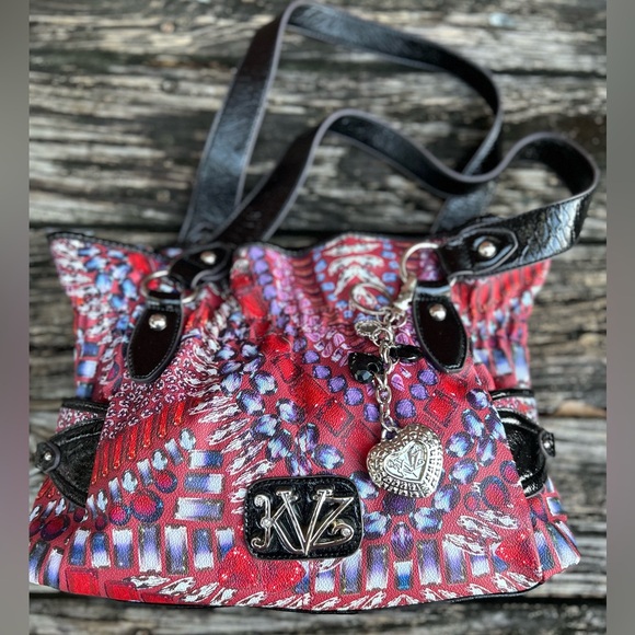 Kathy Van Zeeland Multicolored Handbag Purse Colorful Man Made Materials C10 - Picture 6 of 16